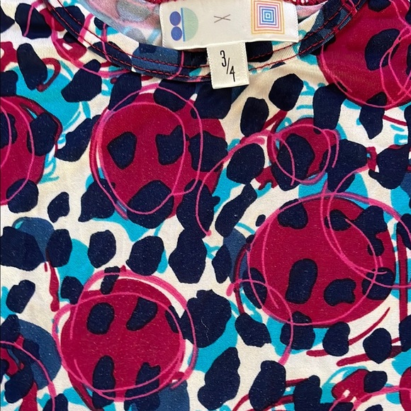 LuLaRoe multicolored sundress with flutter sleeves and crew neck - Picture 3 of 4